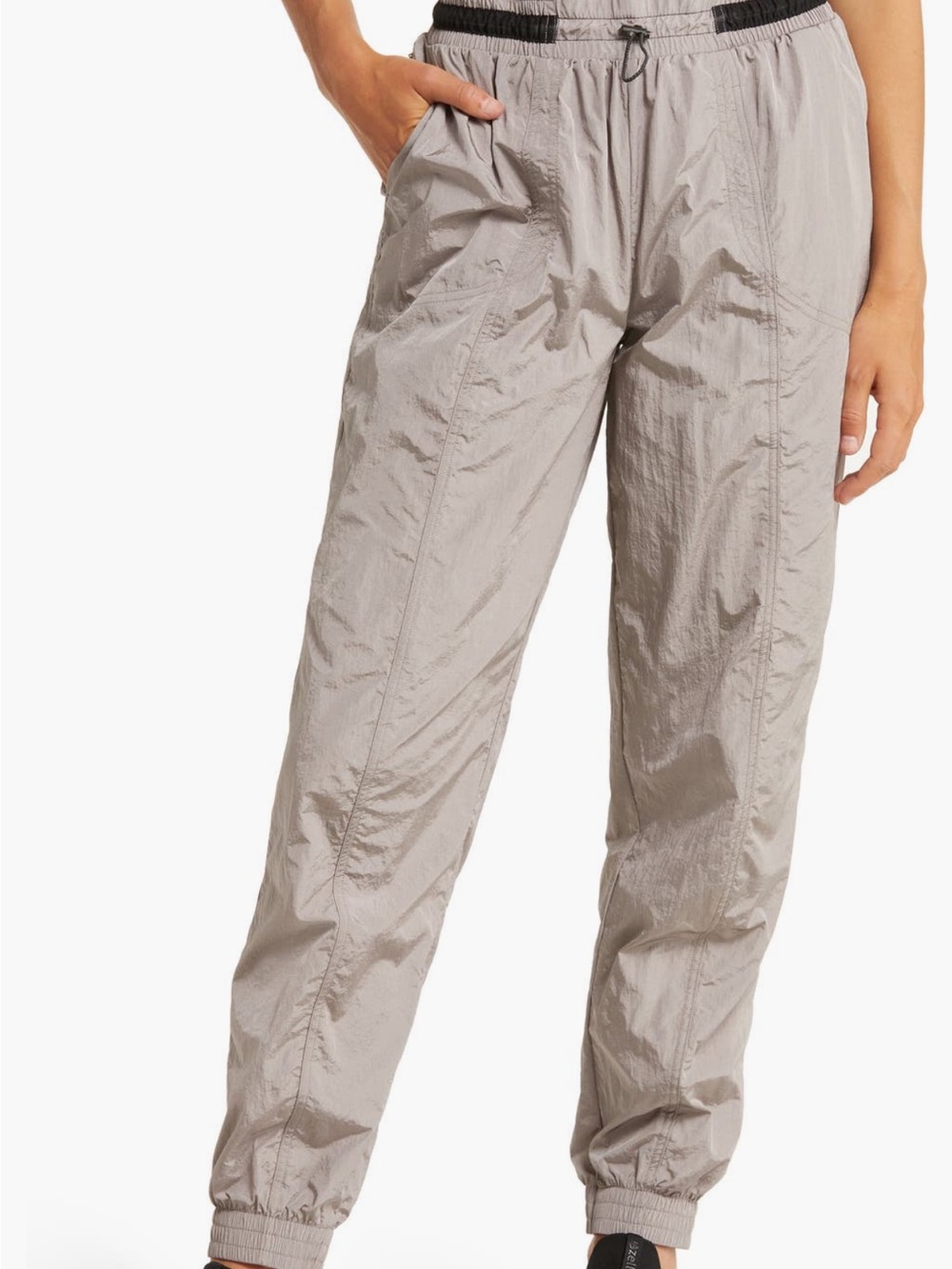 Zella Light Gray Track Joggers with Elastic Waist